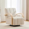 Racxily 30.7"W Modern Upholstered 360¡ã Swivel Accent Chair with Solid Wood Armrests and Tufted Lounge Reading Chair for Bedroom Living Room - 2 of 4