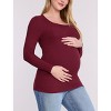 Women's Square Neck Rib Knit Long Sleeve Tee | Motherhood Maternity - 3 of 4