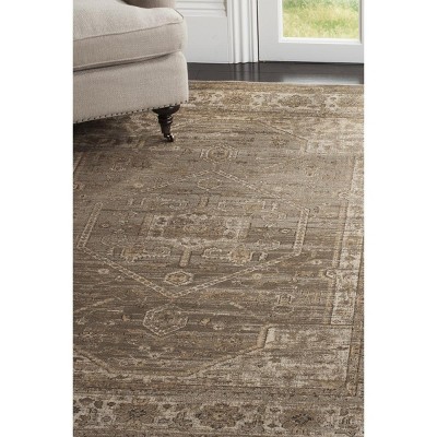 Vintage Light Brown Rectangular Viscose Area Rug