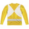Men's Power Rangers Yellow Ranger Emblem (Front Back Print) Long Sleeve Costume T-Shirt - 3 of 4