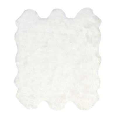 Nuloom Deonna Animal Print Shaped 5x6 Shag Indoor Area Rug for Living Room Bedroom Dining Room Nursery, White