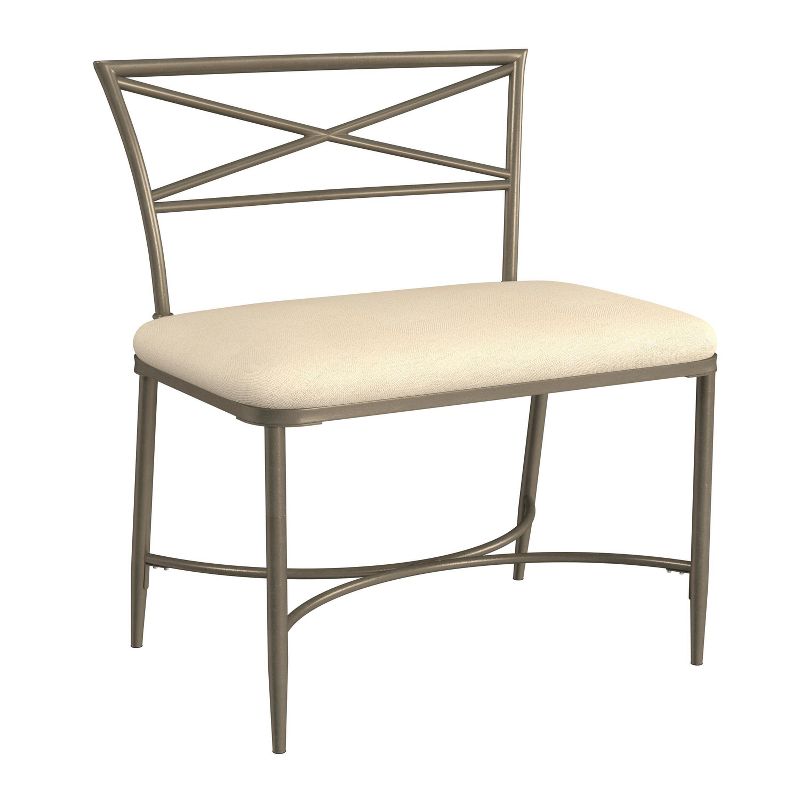 Wimberly Modern X - Back Metal Vanity Stool, Champagne Gold/Cream - Hillsdale Furniture, 1 of 14