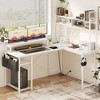 Aheaplus L Shaped Desk with Charging Staion and LED Light, Corner Computer Desk with Hutch and Monitor Stand - 3 of 4