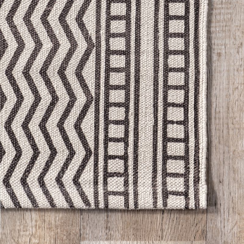 nuLOOM Lydie Bohemian Banded Cotton Area Rug, 6 of 11