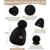 ZUPPAD Winter Hat Scarf Gloves Set for Women, 3 PCS Pom Pom Beanie Hat Touchscreen Glove Long Neck Kint Scarf Christmas Gifts - 2 of 4