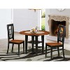 HomeStock 3-Piece Black and Cherry Finish Round Solid Wood Top Dining Table Set - 2 of 4