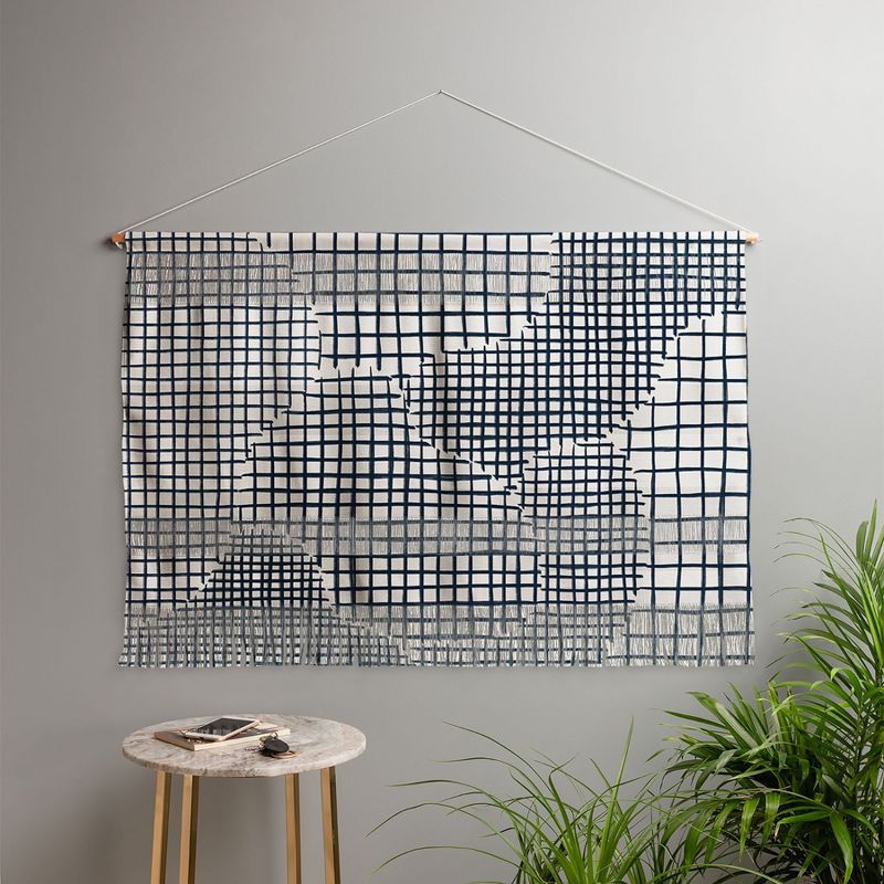 Alisa Galitsyna Dark Blue Grid Pattern Fiber Wall Art - Society6, 2 of 4