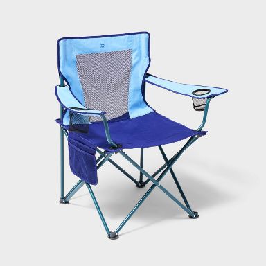 Oversize Folding Mesh Outdoor Portable Camping Chair Blue - All In Motion™