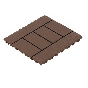 Chic Crate H-Style 44Pcs 12" Balcony Deck Tiles – DIY Interlocking | Red Brown | Indoor/Outdoor | Quick Install - 1 of 4
