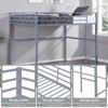 Aukfa Metal Loft Bed Twin Size, Loft Bed Frame with Safety Guard Rails & Flat Ladder, Twin Loft Bed for Kids Teens, Adults - 4 of 4