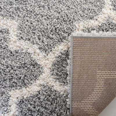 Fontana 5'3" Square Gray Shag Synthetic Area Rug