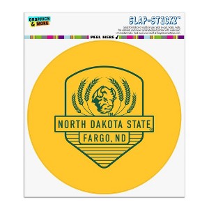 North Dakota State Badge Automotive Car Window Locker Circle Bumper Sticker - 1 of 4