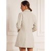 Allegra K Women's Winter Overcoat Notch Lapel Double Breasted Coats - 3 of 4