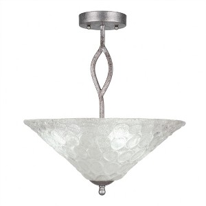 Toltec Lighting Revo 3 - Light Flush Mount in  Aged Silver with 16" Italian Bubble Shade - 1 of 1