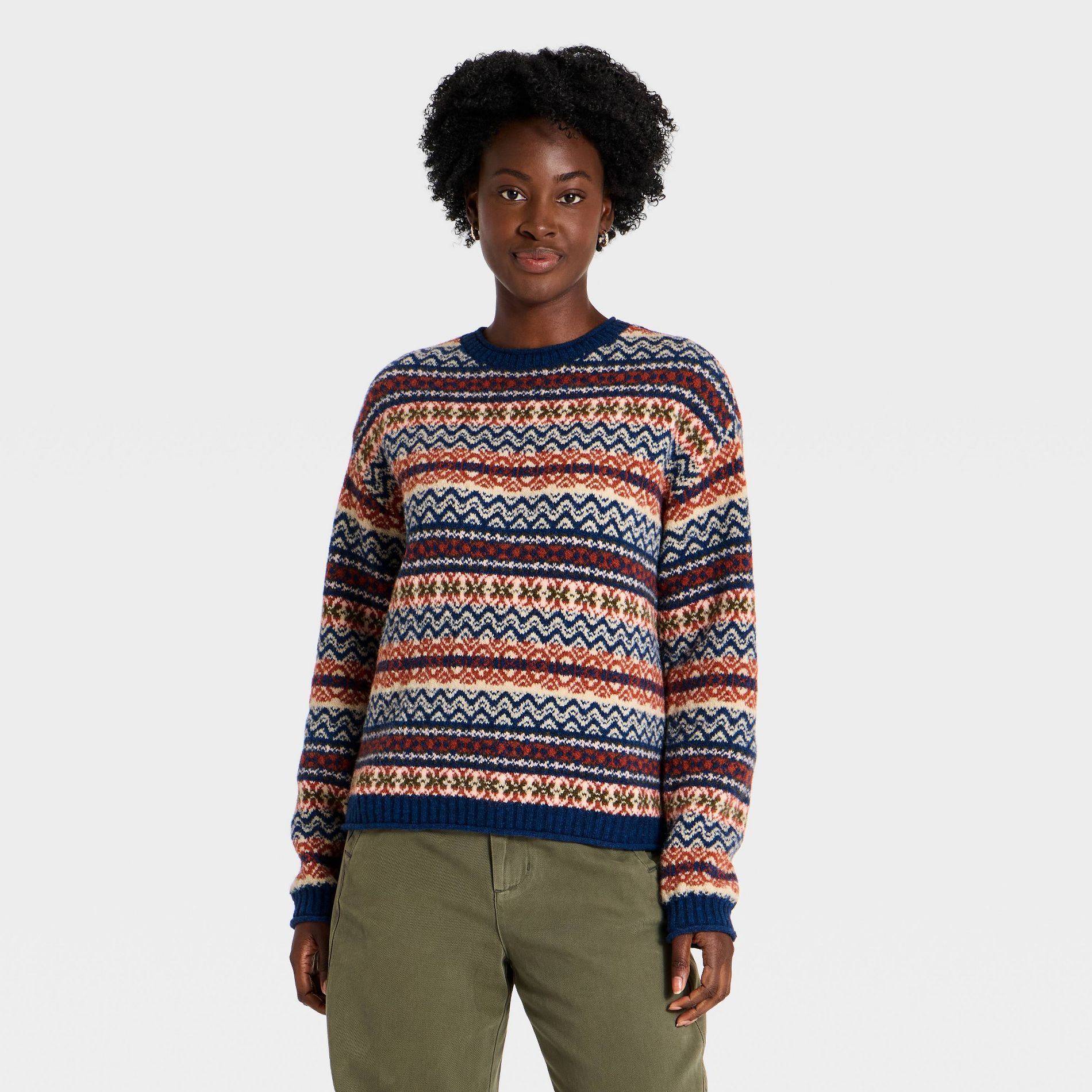 Women's Fairisle Crewneck Pullover Sweater - Universal Thread™