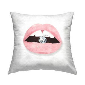 Stupell Industries Shine On Motivational Phrase Pink Lips Diamond Bite - 1 of 3