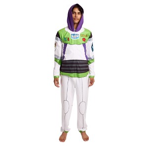 Toy Story Buzz Lightyear Adult Long Sleeve Hooded Cosplay Onesie Costume Union Suit - 1 of 4