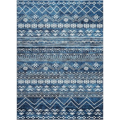 Acekool Boho Washable Rug – Soft Geometric Low-Pile Carpet, Non-Slip for Living Room, Dining & Bedroom