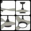 TALOYA 52 in. Indoor Ceiling Fan with Light and Remote, Flush Mount Low Profile,Quiet Reversible DC Motor, 3 CCT Light,White Oak - 3 of 4