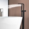 Cobbe Floor Mounted Bathtub Faucet with Swivel Spout Handheld Shower and 59-Inch Hose Matte Black Standing Shower Faucet Set - 4 of 4