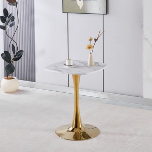 Sapphtopaz Modern Square Dining Table for 4 People Counter Height Table with Metal Legs Home Kitchen Coffee Table for Living Room - 1 of 4