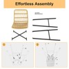 Tangkula 4 PCS Rattan Bar Stools Counter Height Chairs w/ Metal Legs Natural - 2 of 3