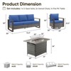 4 Pieces Patio Furniture Set with 41" Propane Fire Pit Table, Deep Seating Wicker Sofa Couch with Swivel Glider Chairs Set Patio Conversation Set - 4 of 4