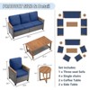 Buenhomino 8-Piece Outdoor Patio Set – 4 Single Chairs, Sofa, 2 Side Tables & Coffee Table, All-Weather Wicker with Cushions, Blue - 4 of 4