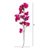 Nearly Natural 47-in Artificial Bougainvillea Flower Stems, Set of 3, Purple - 2 of 2
