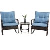 ROOMTEC 3 Pieces Patio Furniture Set Rocking Bistro Set Outdoor Rattan Conversation with Coffee Table - 2 of 4