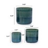 Set of 3 Modern Round Ceramic Planter Pots with Grid Design, Indoor and Outdoor Flower Pots for Home, Patio, Balcony or Garden–The Pop Home - 4 of 4