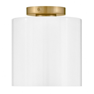 Pippa Lacquered Brass and Opal Glass Flush Mount Light