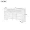Sideboard Storage Cabinet with Drawers and Open Shelf, Navy Blue Sideboard Buffet for Kitchen, Entryway, Dining Room, Living Room-Maison Boucle - 3 of 4