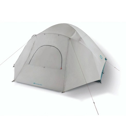 Outbound 8 Person 3 Season Lightweight Dome Camping Tent, Room Divider,  Heavy Duty 600mm Coated Blackout Rainfly and Zip Up Carrying Bag, White/Gray