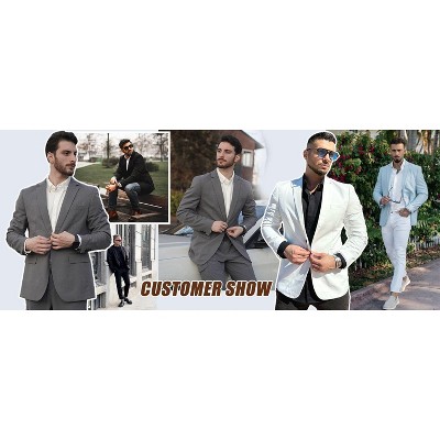 Мужские куртки COOFANDY Mens Sport Coat Casual Blazer One Button Business Suit Jacket Green M — фото 3