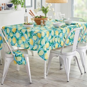 Lemon Grove Indoor/Outdoor Fabric Tablecloth - Elrene Home Fashions - 1 of 3