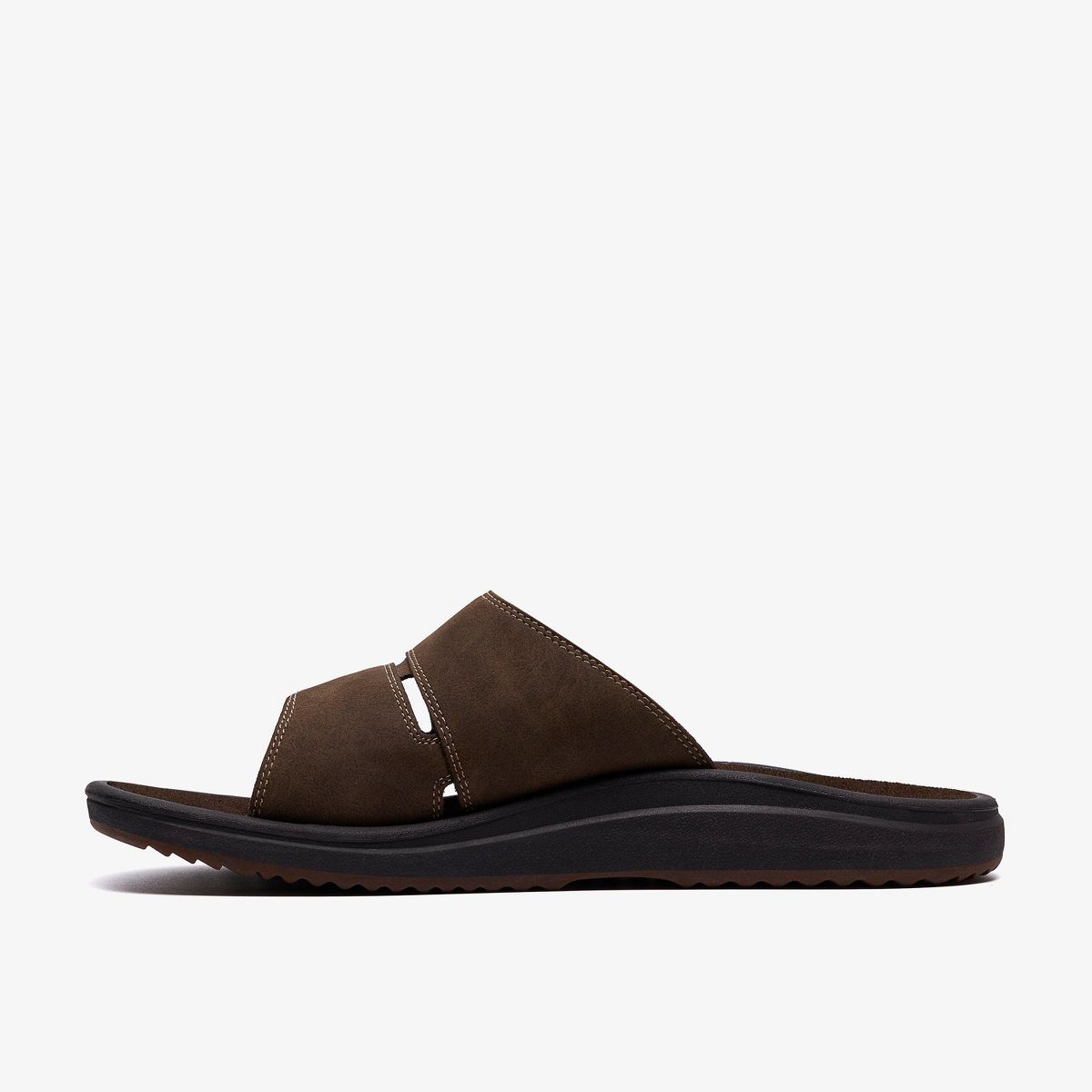 Clarks Cloudsteppers Mens Men's Breeze Slide Dark Brown Sandals - thumbnail 2