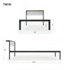 Twin HYLEE Metal & Wood Platform Bed Frame with Low Headboard Shelf, Mellow - 2 of 4