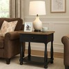 Royal Hampton Nightstand, USB Ports and Drawer, Shelf, Black Rustic Oak Wood - 2 of 4