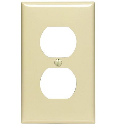 Leviton Ivory 1 gang Nylon Duplex Wall Plate (Model No. 80703-00I) (Pack of 20)