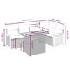 vidaXL Garden Sofa Set Gray Poly Rattan 6 Piece Set Adjustable Feet - 3 of 4
