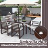 7-Piece Outdoor Patio Acacia Wood Dining Set with Umbrella Hole and 6 Cushioned Armchairs - 3 of 4