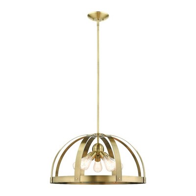Livex Lighting Stoneridge 5 - Light Pendant in  Antique Brass