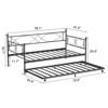 Twin Size Daybed, Metal Daybed Frame with Trundle, Heavy Duty Metal Slats, Mattress Foundation Platform Sofa Bed - 2 of 4
