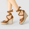Allegra K Women's Lace Up Open Toe Platform Espadrille Wedge Sandals - 2 of 4