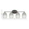 Toltec Lighting Capri 4 - Light Vanity in  Brushed Nickel with 5" White Linen  Shade - 2 of 2