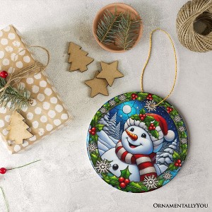 Frosty and Holly Snowman Ornament, Gift and Decor for Cheerful Winter Christmas Tree| OrnamentallyYou - 1 of 4