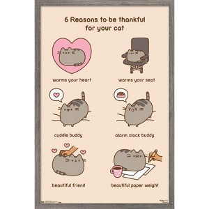 Trends International Pusheen - Thankful Framed Wall Poster Prints - 1 of 4