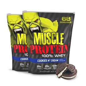 Muscle Protein Whey Powder [5 lbs/Pack of 1]– Cold Filtered, 25g Pure Protein, 6.6g BCAAs (Packaging May Vary) (5 Pound (Pack of 1) - 1 of 4