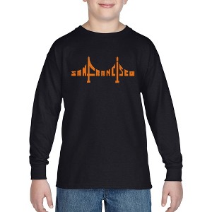 LA Pop Art Boy's Word Art Long Sleeve - San Francisco Bridge - 1 of 4